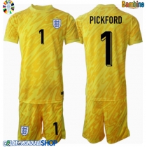 Maglie da calcio Inghilterra Jordan Pickford #1 Portiere Seconda Maglia Bambino Europei 2024 Manica Corta (+ Pantaloni corti)
